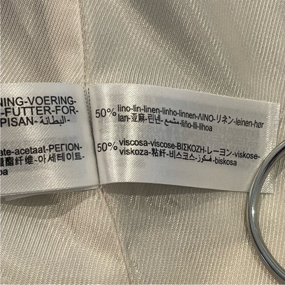 ZARA Linen Blend Roll Up Sleeve Open Front Blazer XXL New with tags - Picture 7 of 8